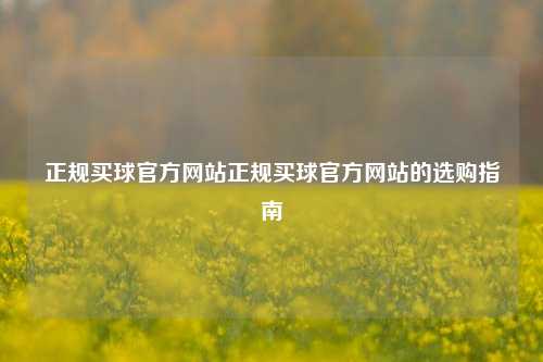 正规买球官方网站正规买球官方网站的选购指南